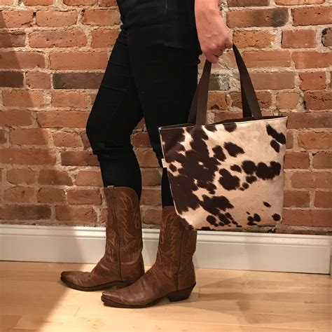 faux cowhide purse